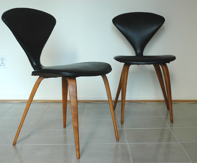 Early Fully Upholstered Norman Cherner Side Chairs