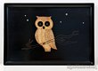 Vintage Californian Art Couroc Owl Tray