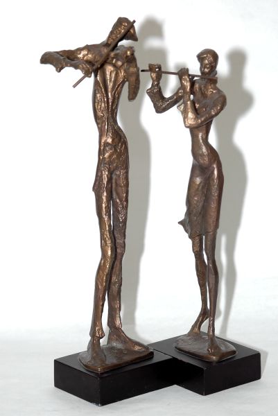Bronze Musician Figure Sculptures