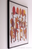 Original Abstract Cubist Band painting on canvas