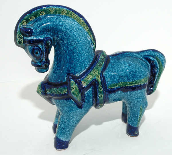 Large Ceramic Blue Horse
