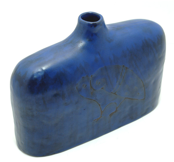 Fantoni Blue Shoulder Vase