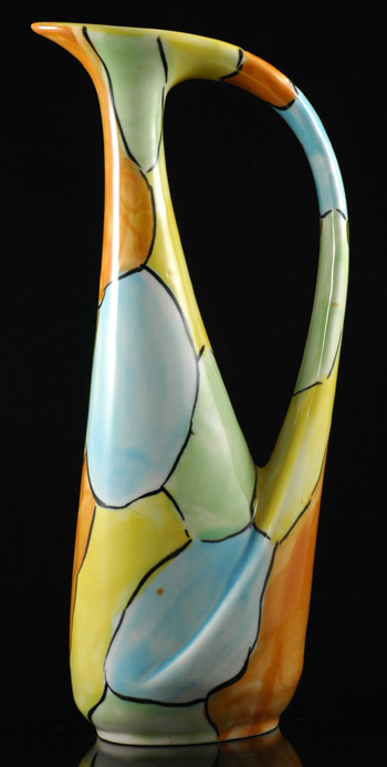 Patch glazed pitcher vase