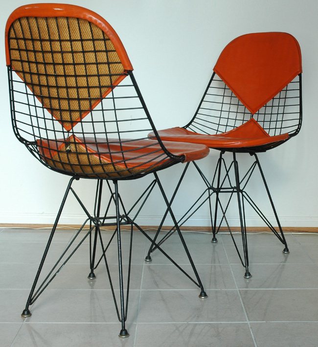 Pair of Eames DKR wire Bikini Chairs