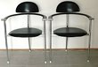 Italian Arrben Leather and Chrome Chairs