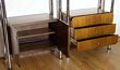 Chrome and Walnut Shelving Units