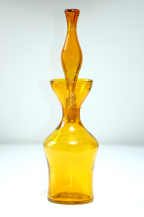 Blenko #5922s etch signed Jonquil Decanter (#2)