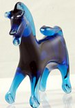 Small Blue Glass Horse