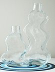 Large and Small Blenko Wiggle Bottle Vases