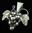 Taxco - Sterling Grape and Leaf Pin/Pendant