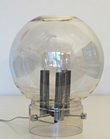 Glass and Chrome Orb Table Lamp