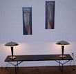 French Black & Chrome Table Lamp Pair