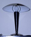 French Black & Chrome Table Lamp Pair