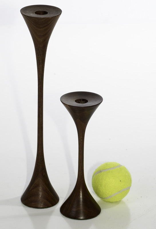 Danish Modern turned Candle Pair