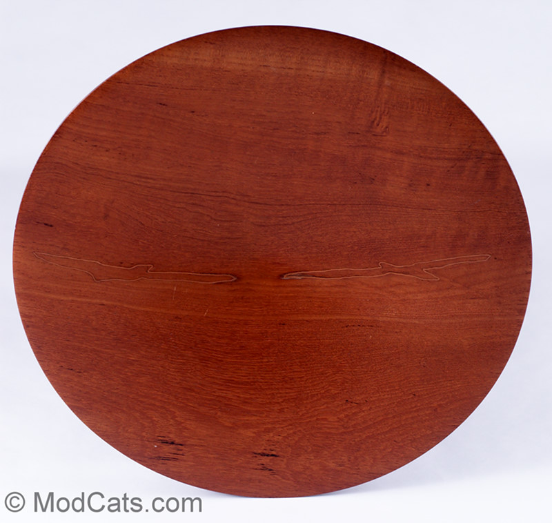 Turned Teak Platter with copper wire inlay