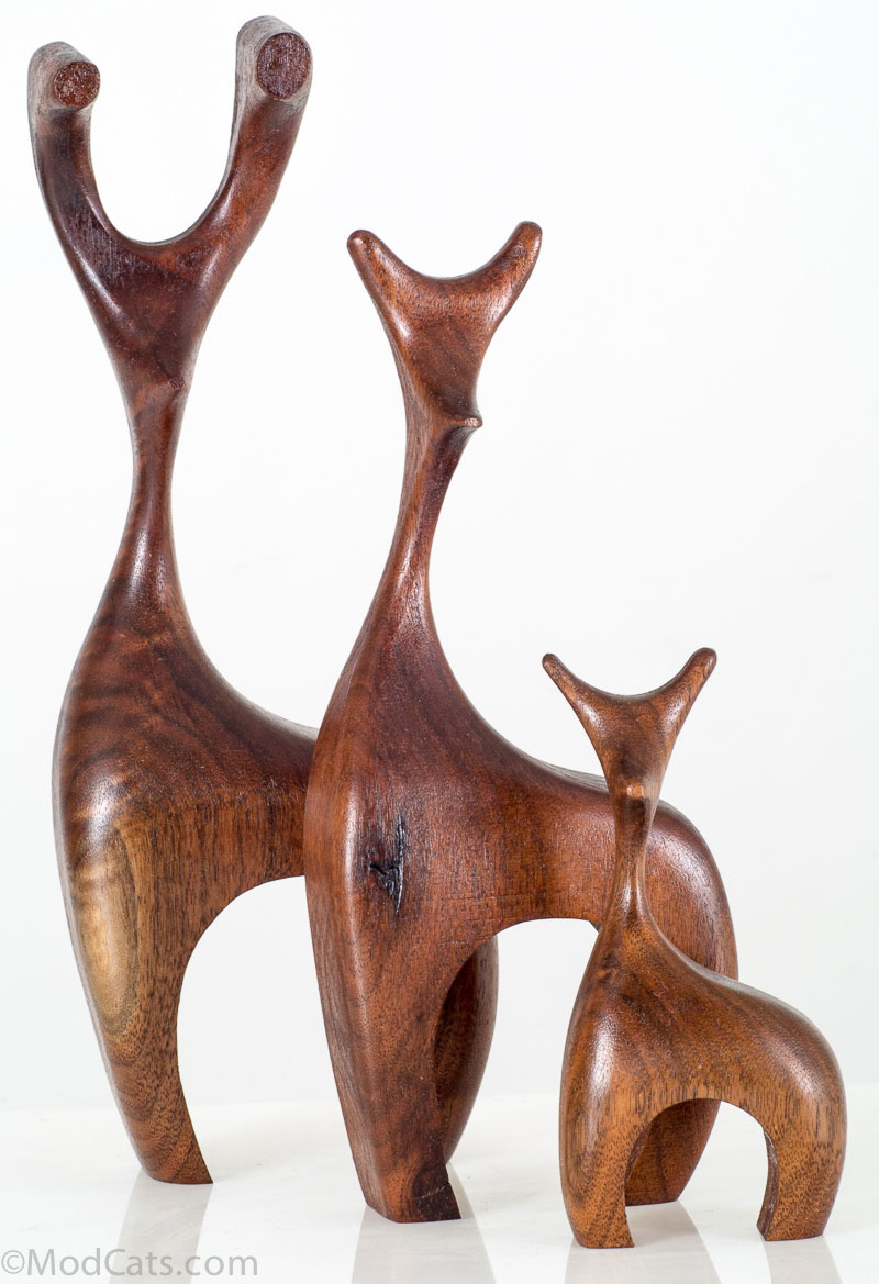 Wooden Deer Family